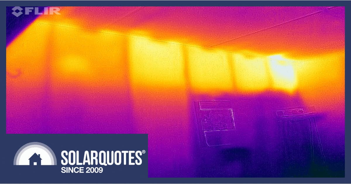 thermal image of wall insulation