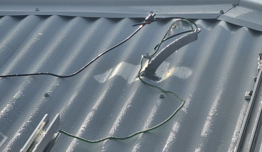 Dew on an iron roof