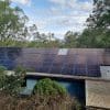 Solar panels on a tin roof