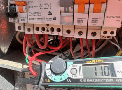 A battery undergoing testing