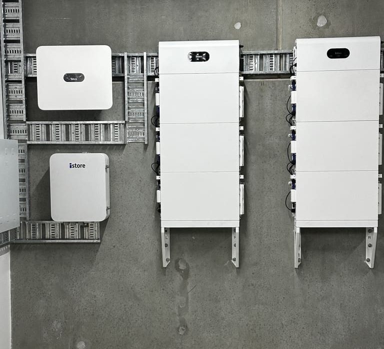 Batteries on a wall