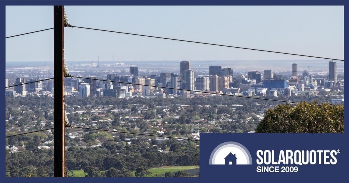 SAPN power lines with Adelaide in the background