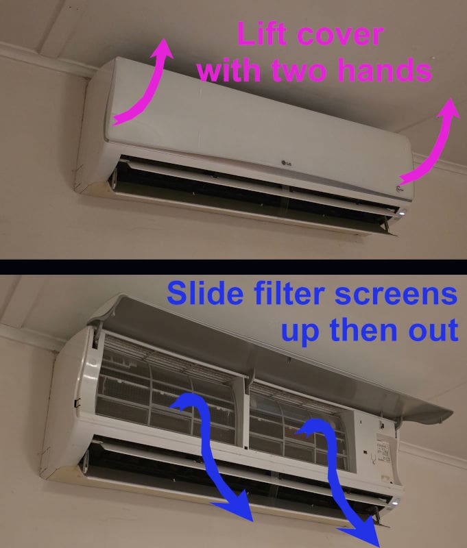 How to remove air filter screens
