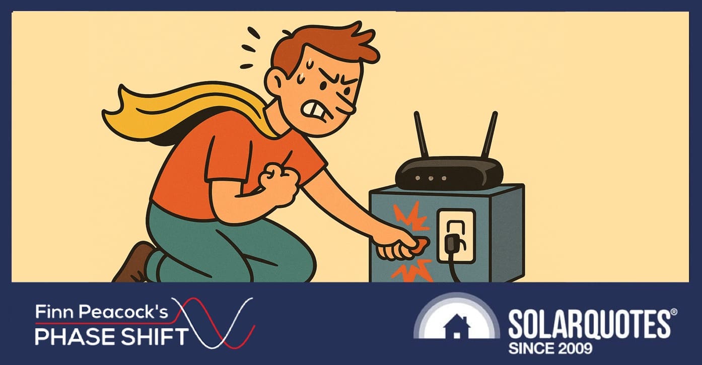 A man switching off a switch