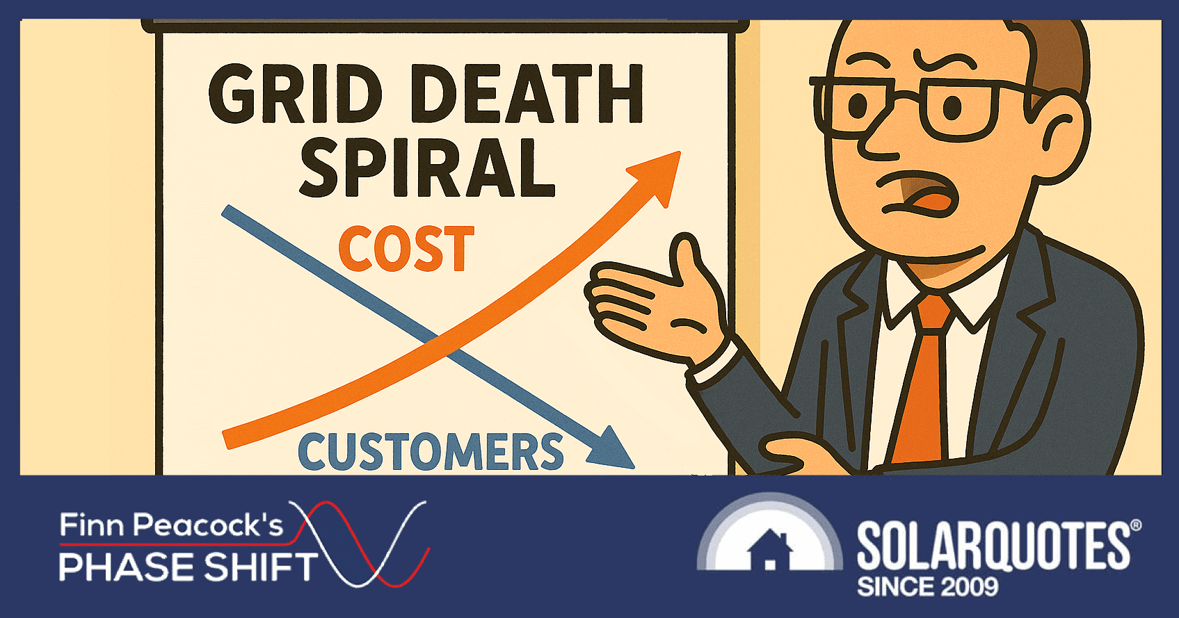 A chart showing the grid death spiral
