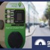 A pole mounted kerbside EV charger