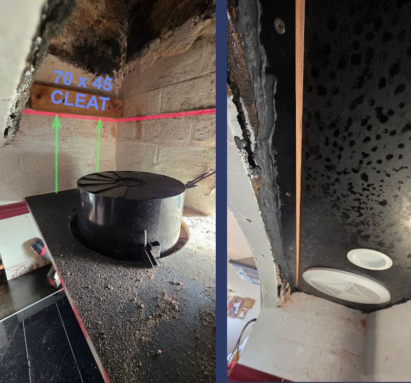 fan inside a chimney