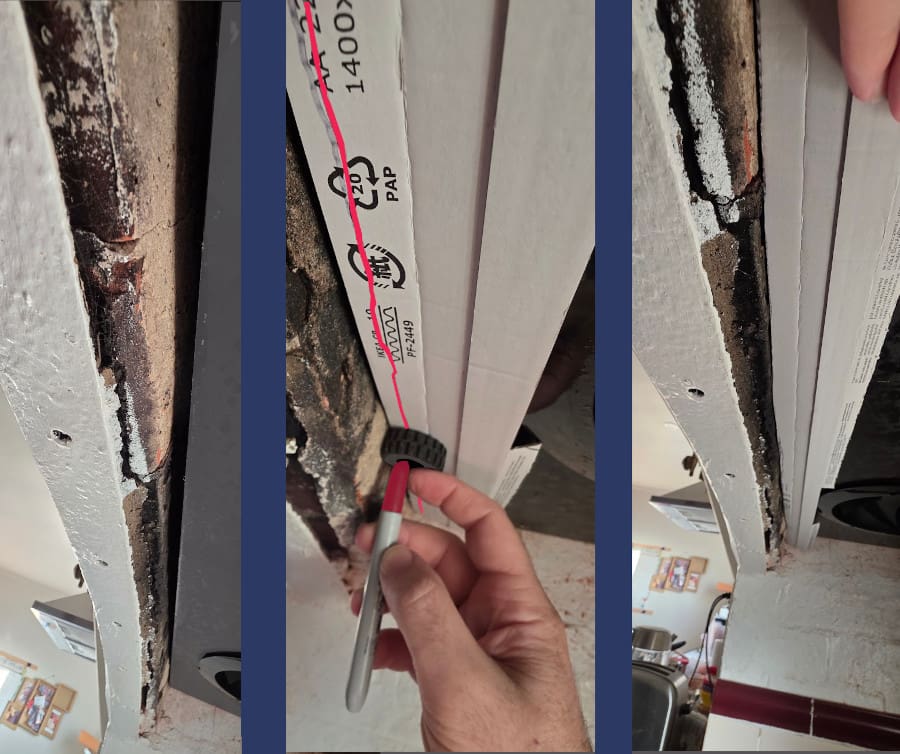gap filling inside a chimney