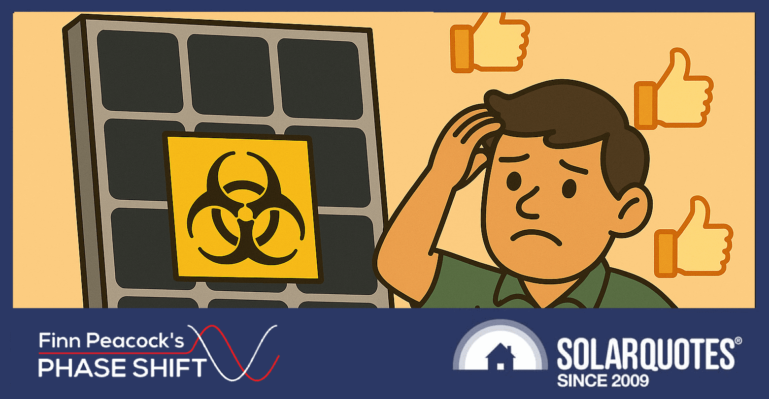 A man looks exasperated at a solar panel