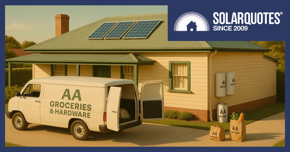 House with grocery delivery and solar and battery