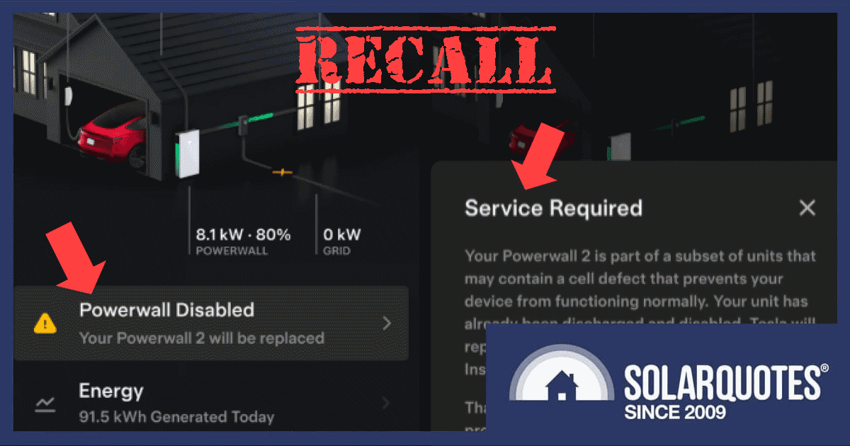 Tesla Powerwall 2 recall in Australia