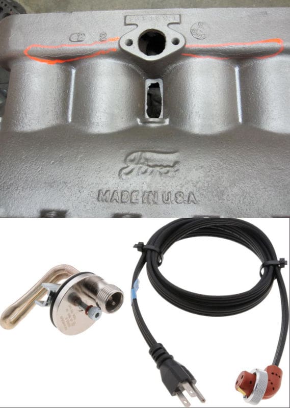 cracked cylinder block and engine heater