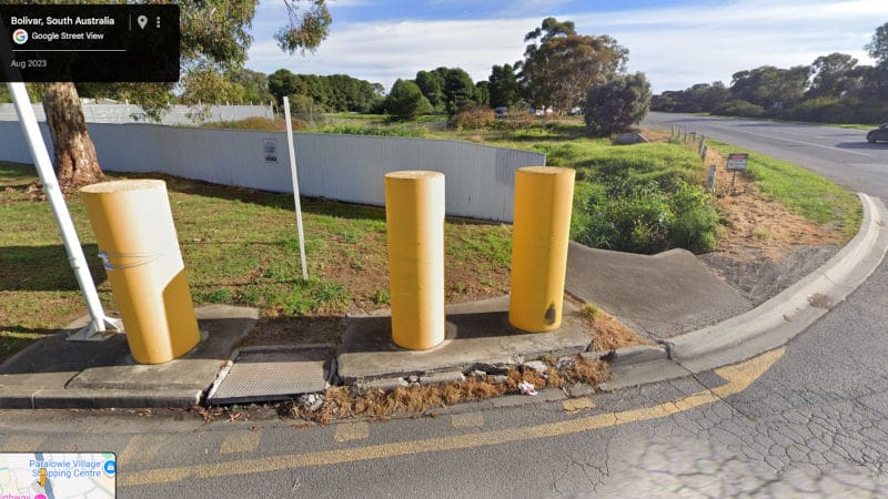3 large bollards