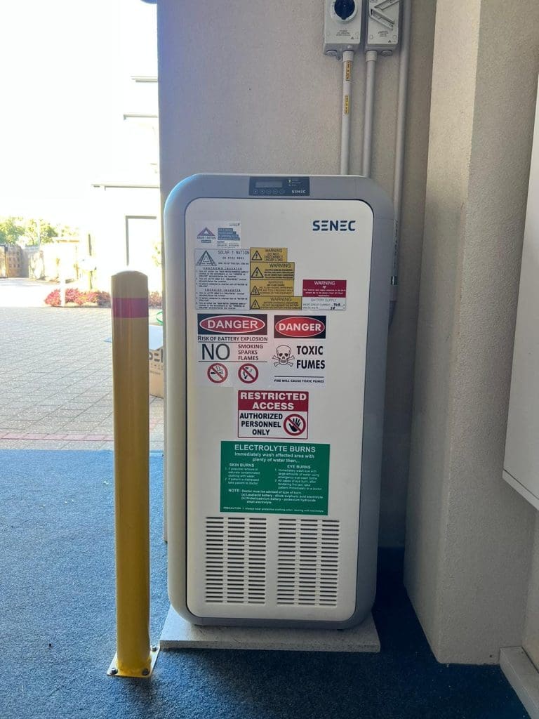 home battery in a garage