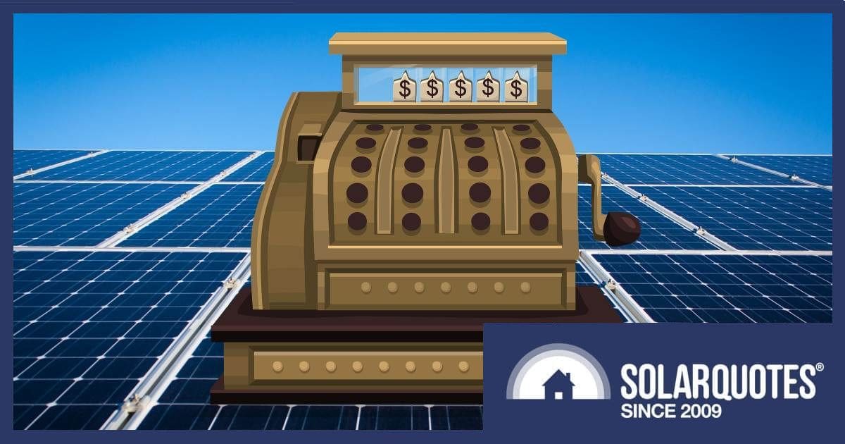 Solar panels and a cash register