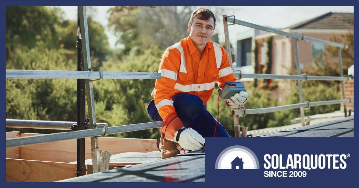 electrician inspecting a solar power system.