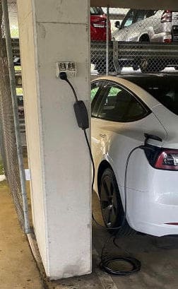 EV charging in a public car park