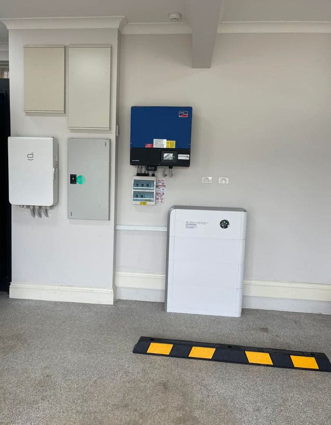 wheels stop and a home solar battery