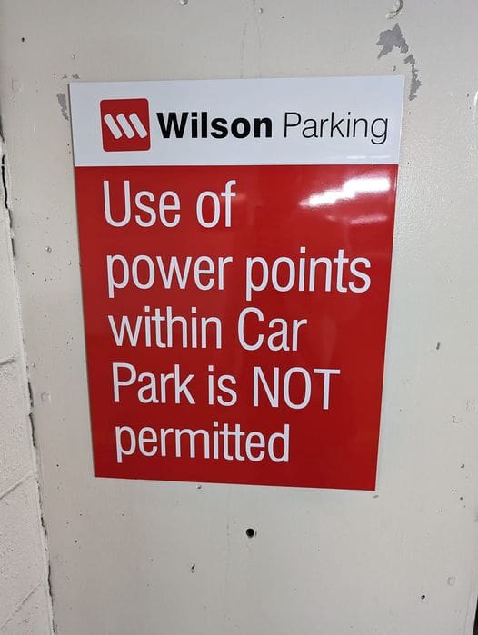 wilson parking prohibiting car charging