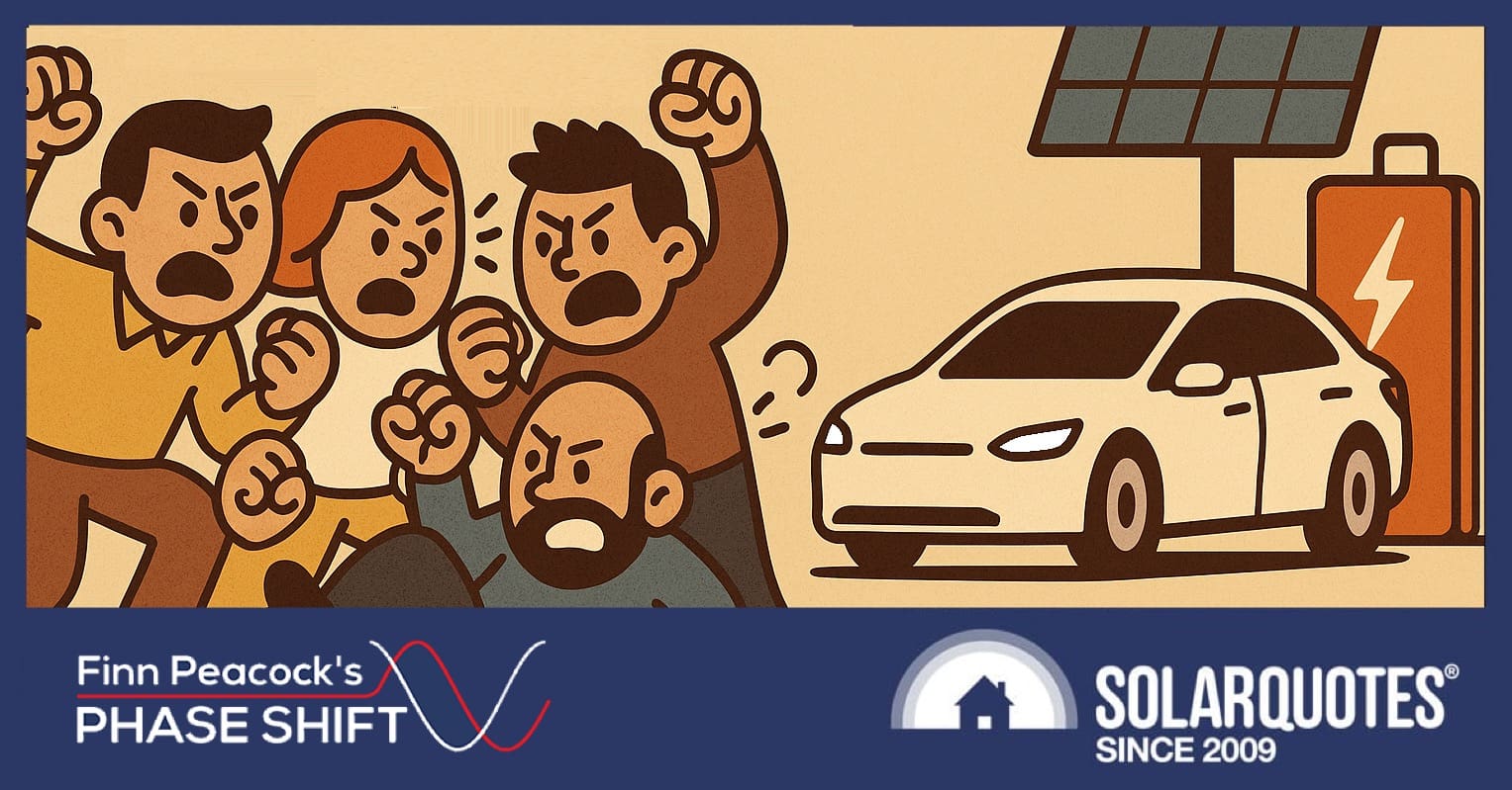 Angry people beside a car