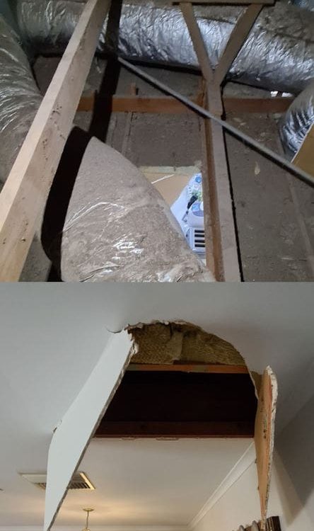 hole in a ceiling