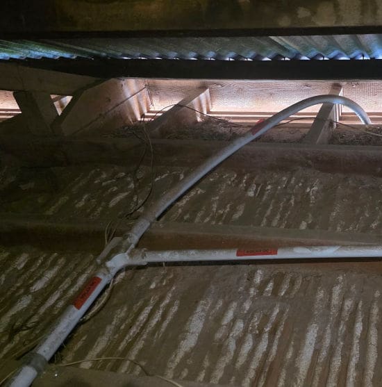 conduit in a roof space