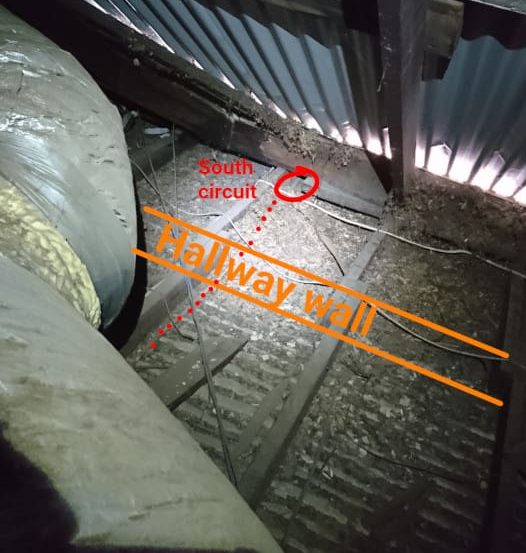 wiring in a roof space