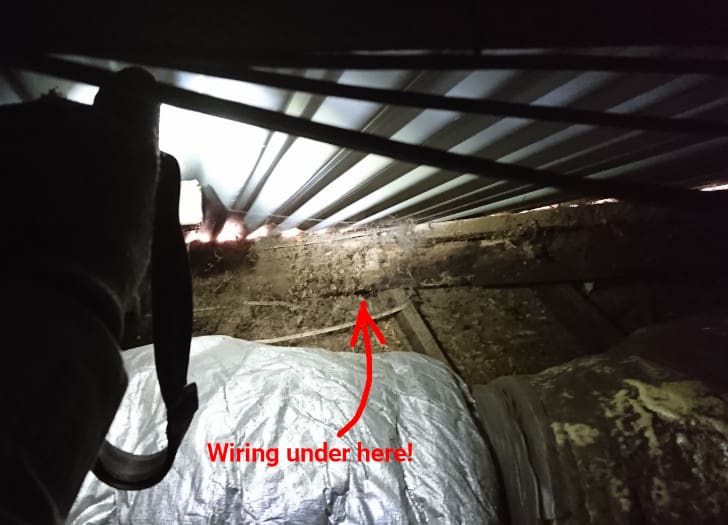 wiring in a roof space