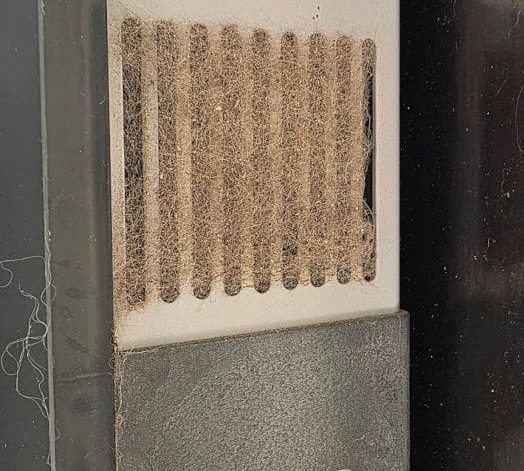 clogged air vent on a solar inverter