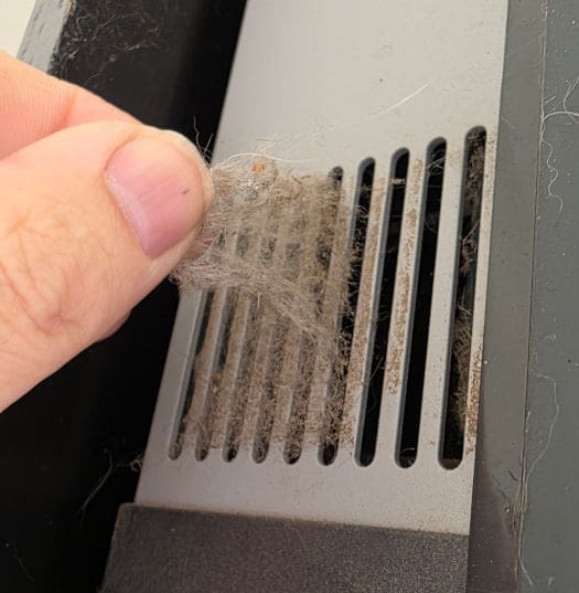 blocked air vent on a solar inverter
