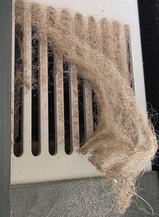 blocked air vent on a solar inverter