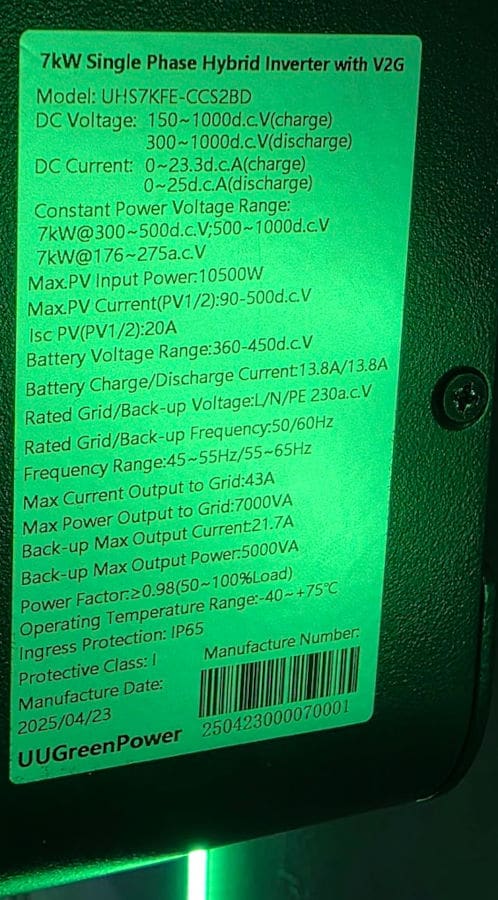 UUGreenPower charger label