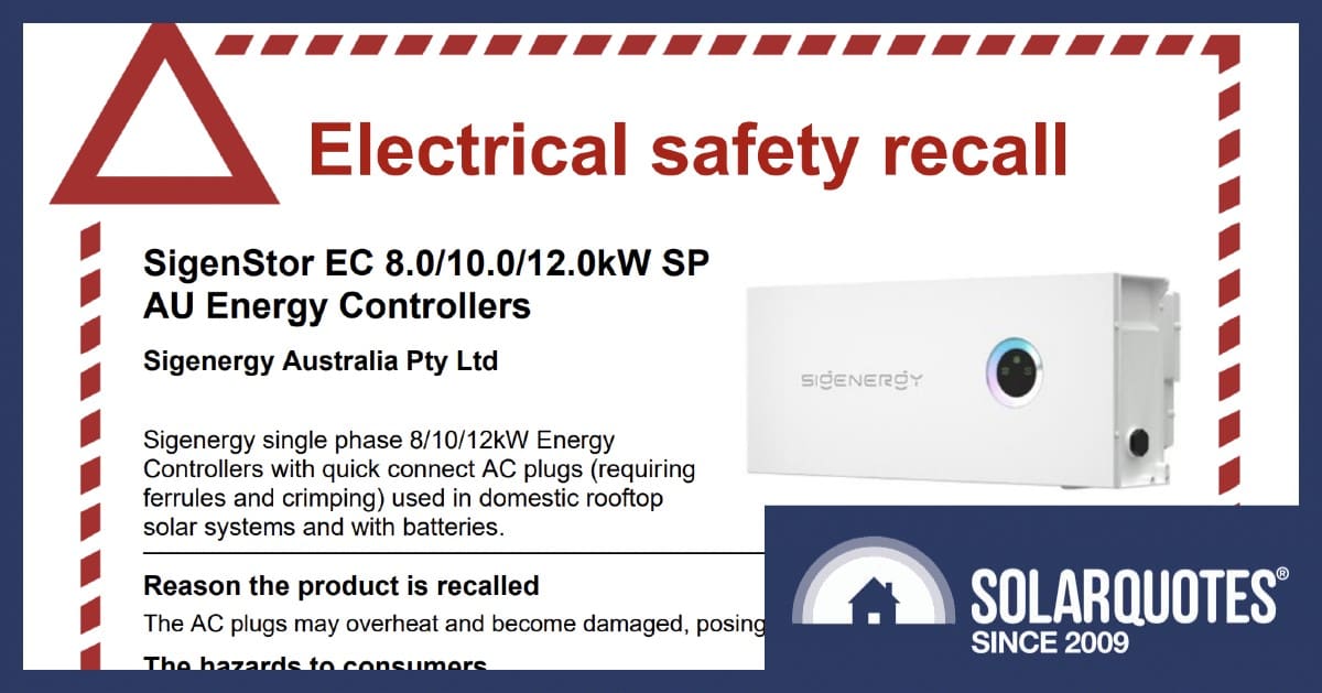 A safety recall for sigenergy