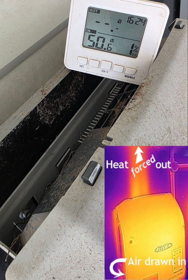 heat blown out of a fronius inverter