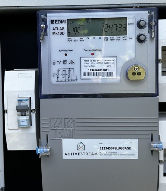 EDMI 3-phase smart meter.