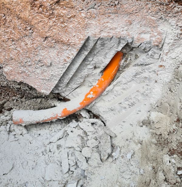 conduit through a concrete footing