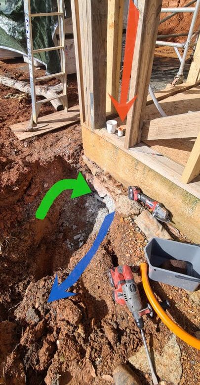 conduit through a concrete footing