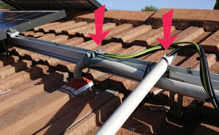 solar framing on roof