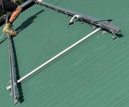 solar conduit on a roof frame