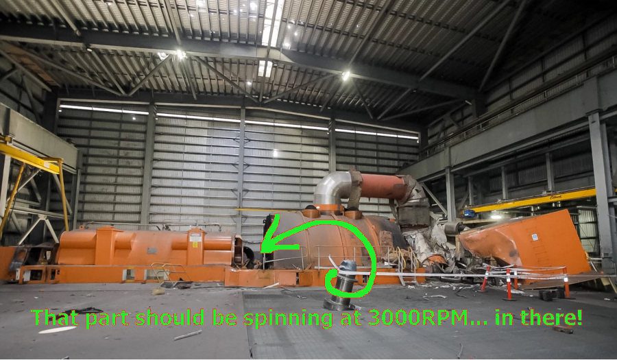 calide turbine blown up