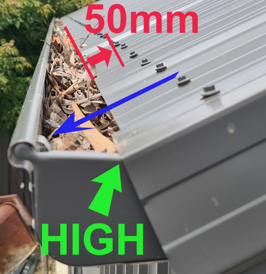 gutter full of leaves