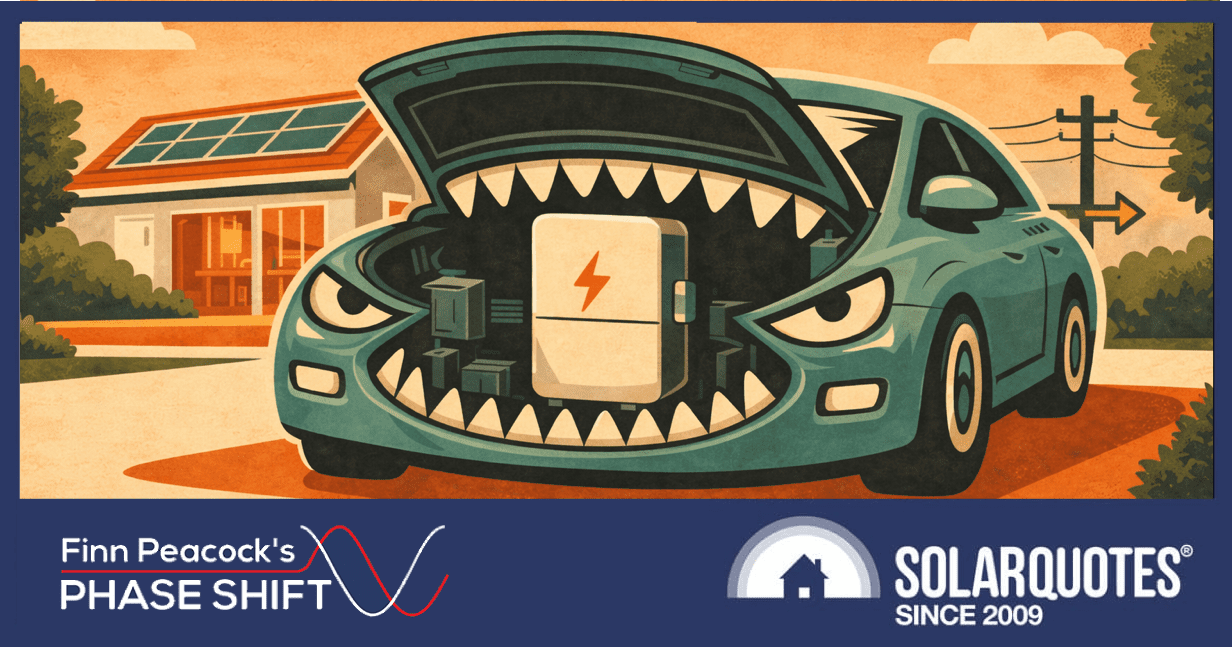 A car eating a battery