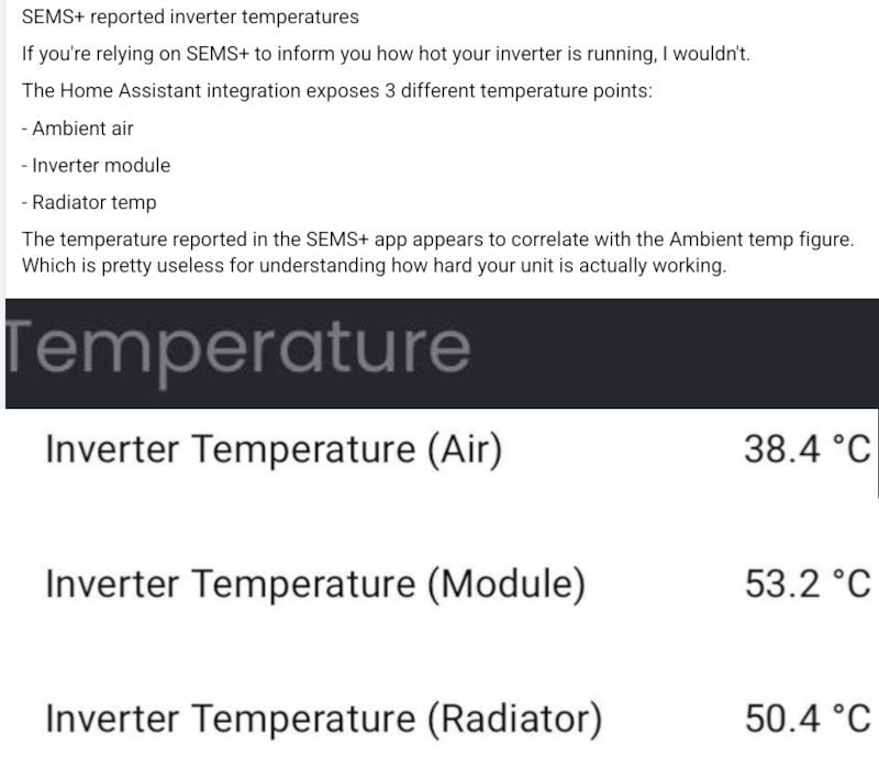 temperature display inside goodwe ESA inverter
