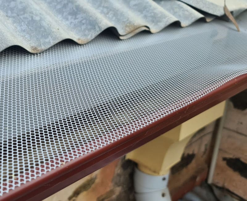 gutter mesh under a roof