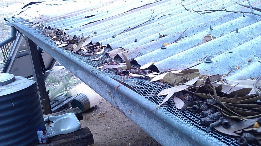mesh over a gutter