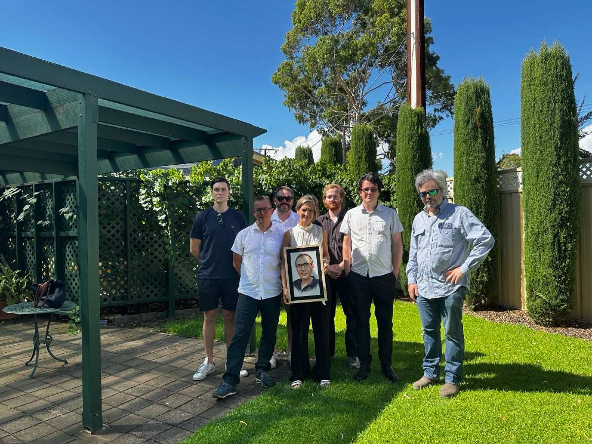 People standing with an image