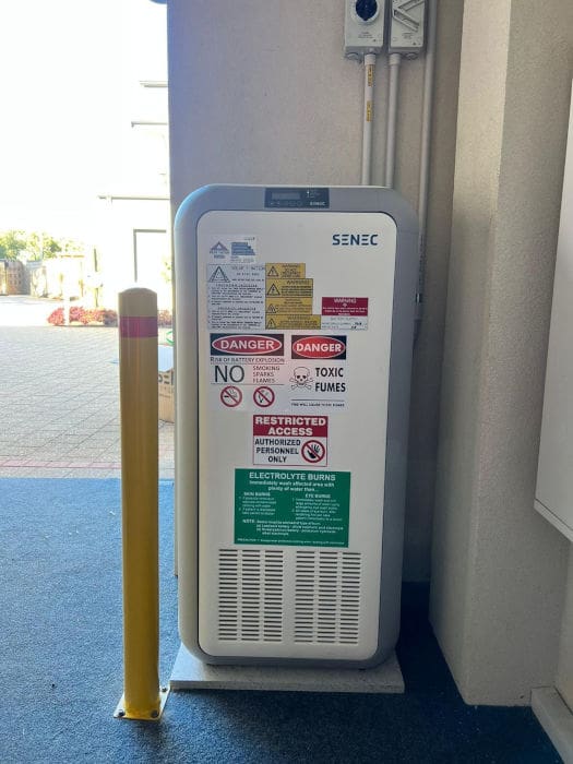 battery installed in garage