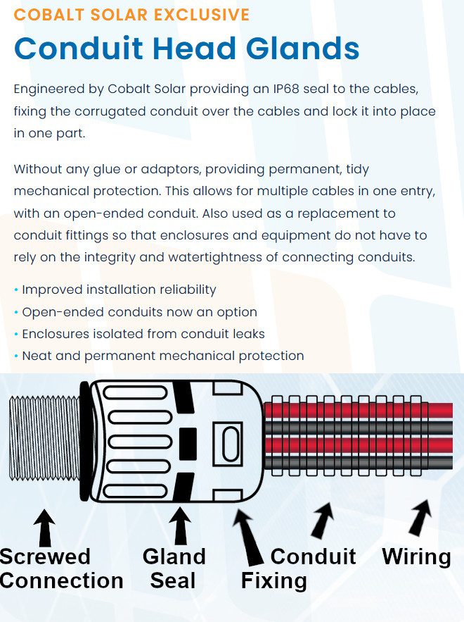 cobalt solar gland fitting