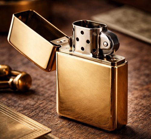 A fake image of an antique lighter.