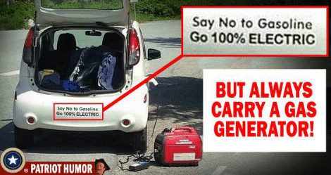 electric car charged by generator